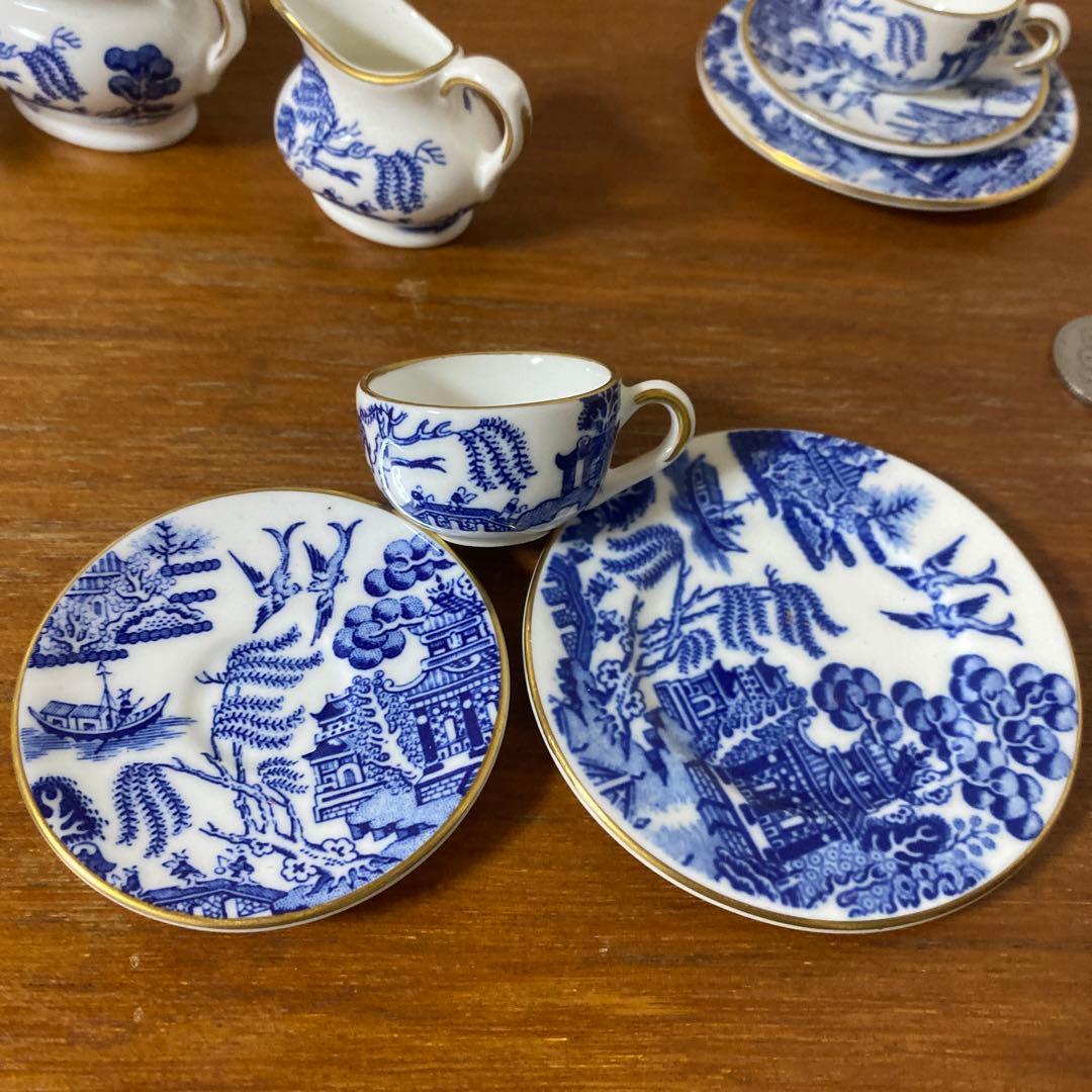 コールポート ブルー　ウィロー ミニチュア　コーヒーセット