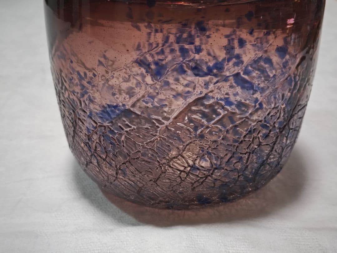 奥原硝子製造所　桃原正男　蓋付収納鉢　新品未使用　琉球ガラス