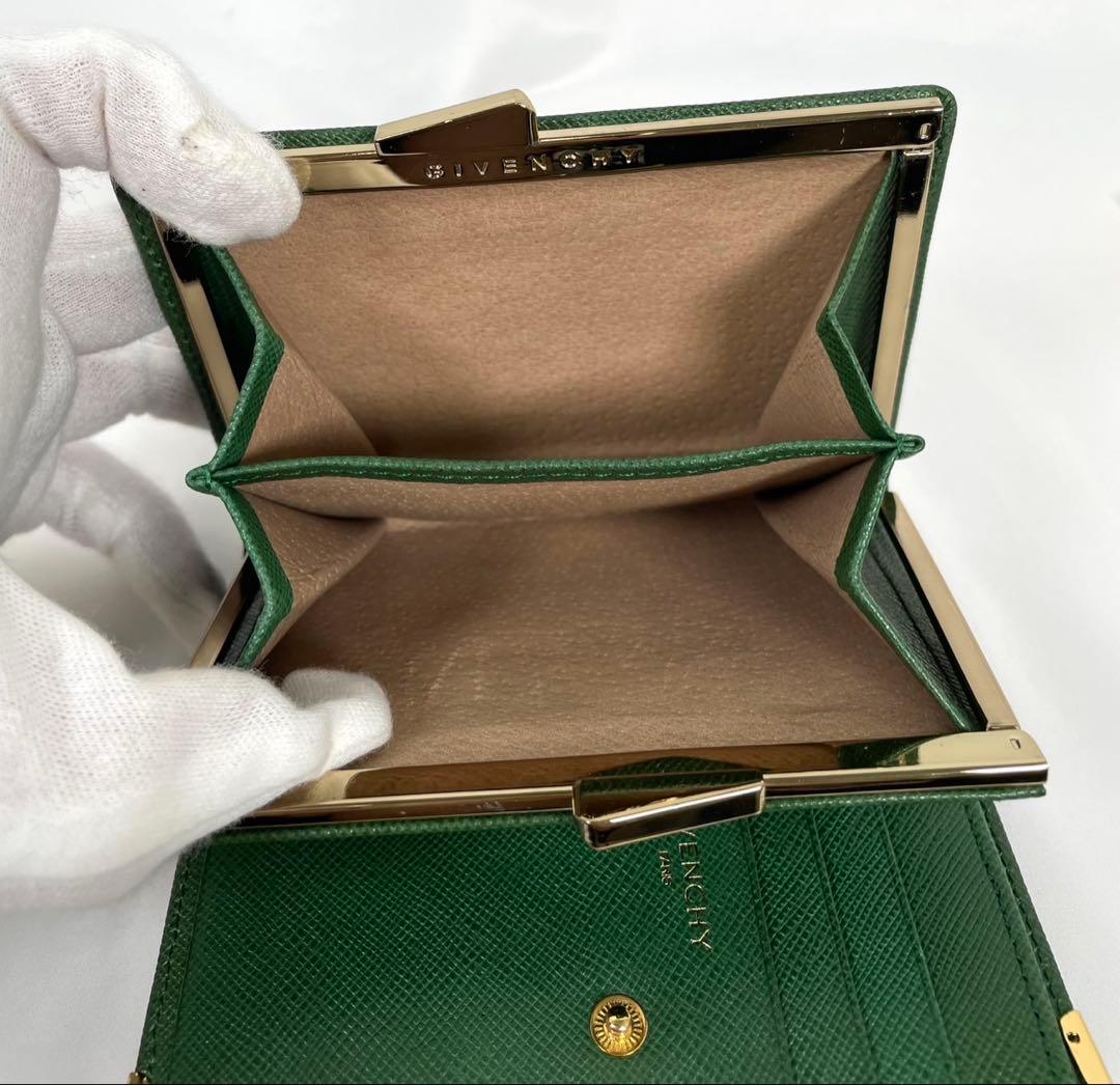 美品 GIVENCHY ジバンシー 二つ折り財布 がま口 ヴィンテージ レザー