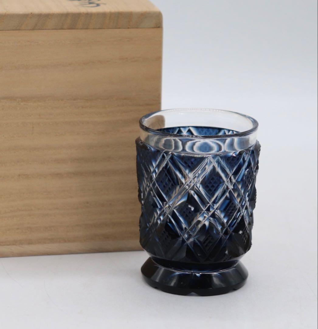 未使用　薩摩切子ガラス　共箱　送料込み250525