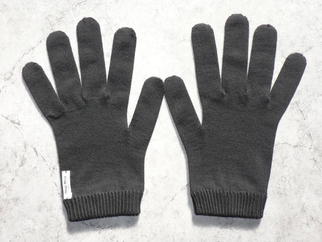 miumiu ミュウミュウ 手袋 コットン 黒 グローブ