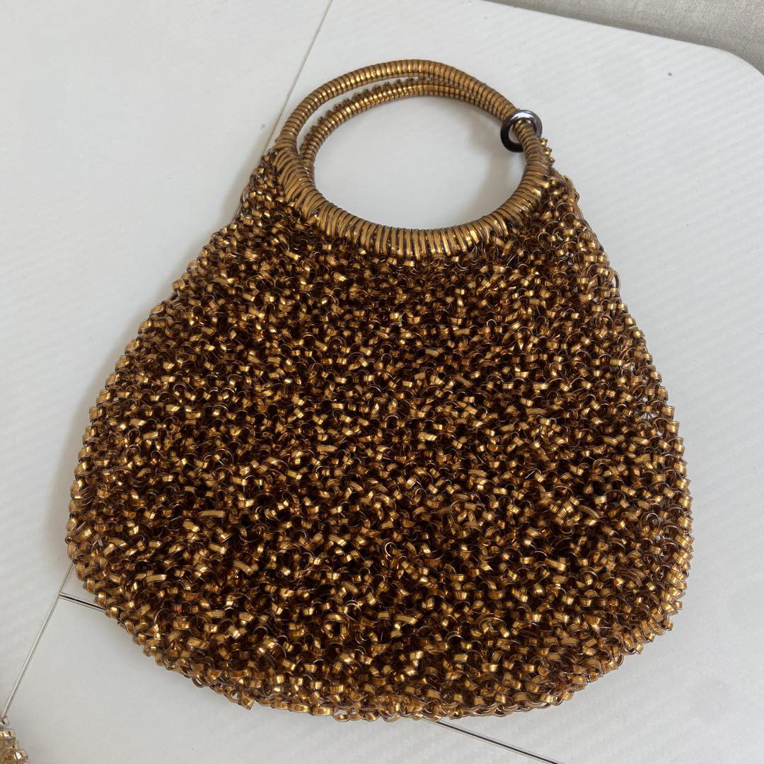 美品⭐️アンテプリマ　ワイヤーハンドバッグ　丸型　2点セット