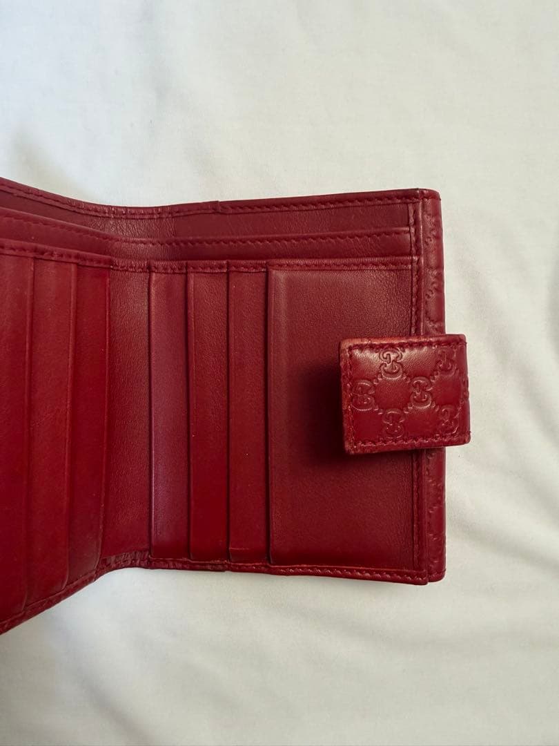 グッチ　二つ折り財布　GG　ボルドー
