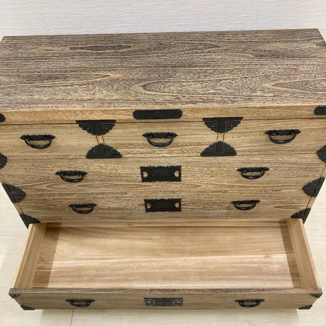 民芸箪笥　工芸タンス　４段　チェスト　古民家　時代風