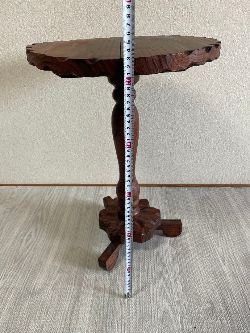 スペイン製　民芸品　サイドテーブル　花台　輸入家具