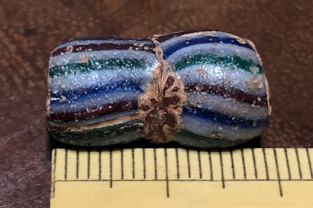 とんぼ玉　シェブロン　ストライプ　ヴェネチア