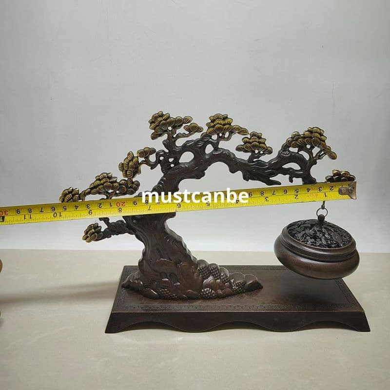 銅器 迎客松弔炉 薫香炉 装飾品 工芸品 置物