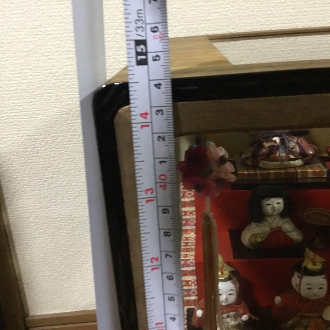 三越◆ミニ雛人形 ガラスケース入り◆ビンテージ 薬玉 木目込人形