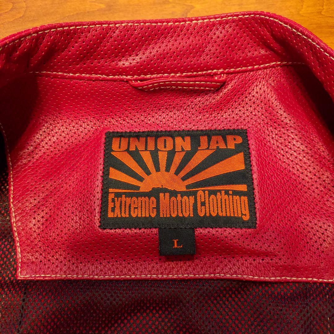 UNION JAP 赤いレザージャケット Lサイズ