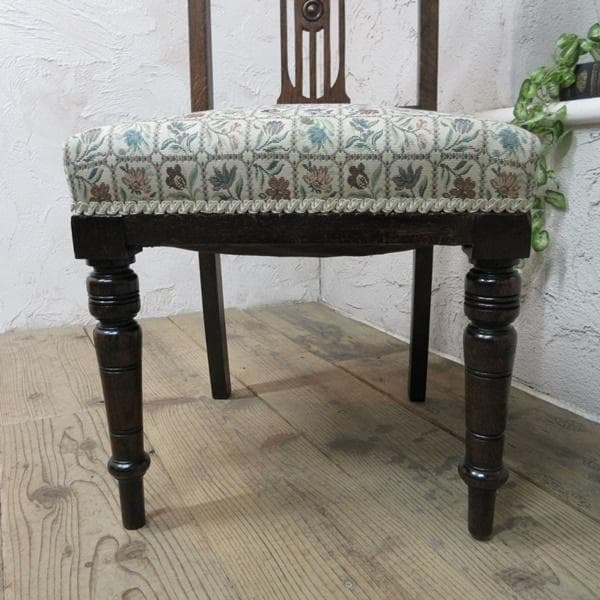 イギリス アンティーク 家具 ダイニングチェア 張りぐるみ椅子 英国 4207d