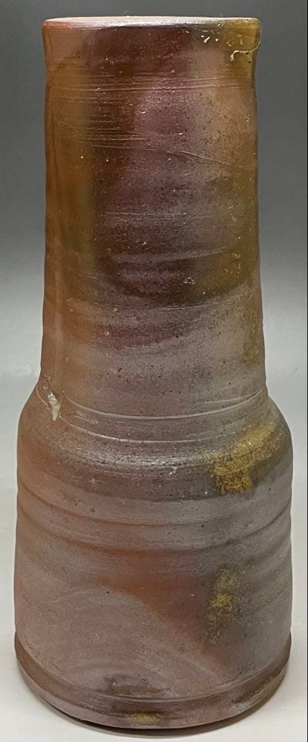 人間国宝　藤原雄　備前花入　備前焼　共箱　共布 　S013