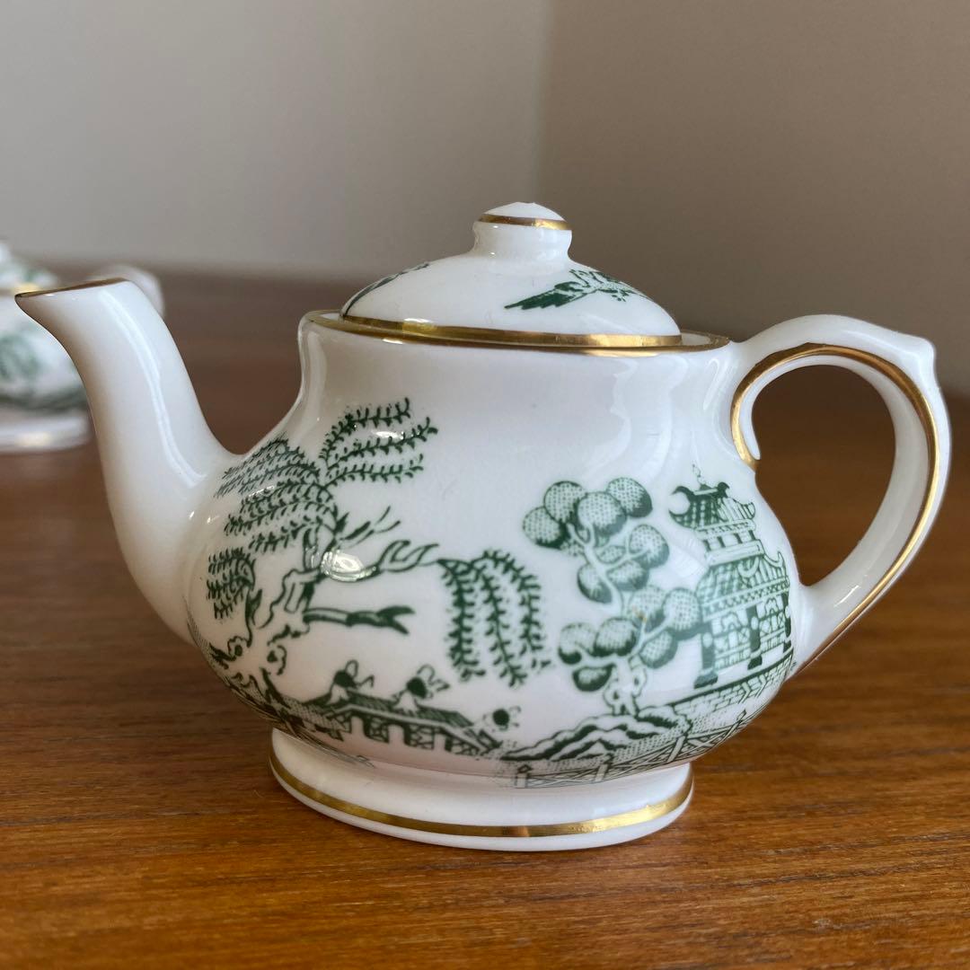 コールポート グリーン　ウィロー オールドウィロー ミニチュア　ティーセット