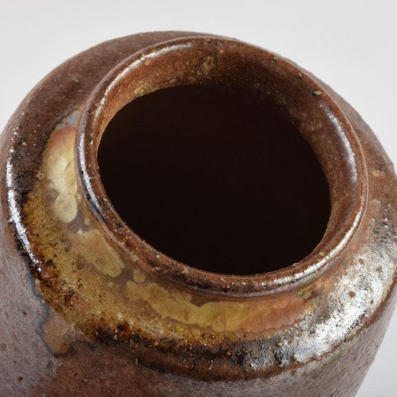 茶道具　信楽焼　清宗作　肩衝茶入　仕覆付　共箱　V　9141