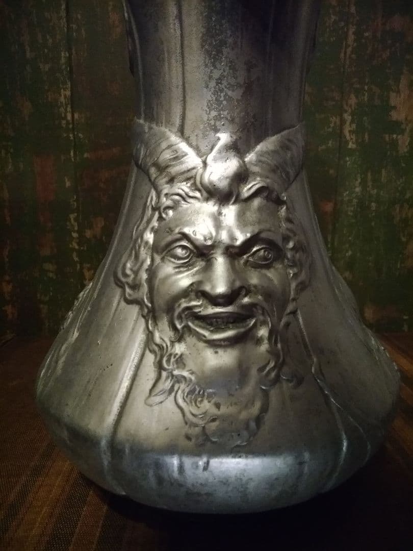 特大アンティーク 悪魔の水差し 花瓶 壺 カラフェアール・ヌーヴォー ロココ