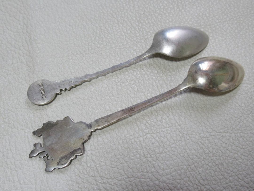 ◆非売品/希少 美品 1960年代！三菱電機 菱友会 銀製と七宝製 スプーン2本