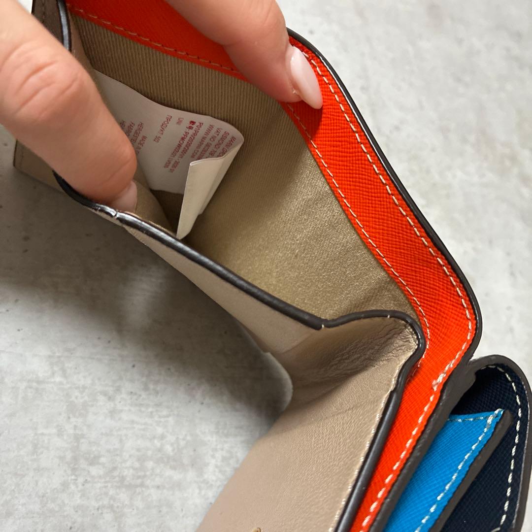 MARNI 三つ折り財布 ネイビー/イエロー