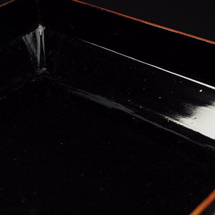 江戸後期〜明治期　高級茶道具　木箱付アンティーク木黒漆塗 草花蒔絵 提梁蓋付