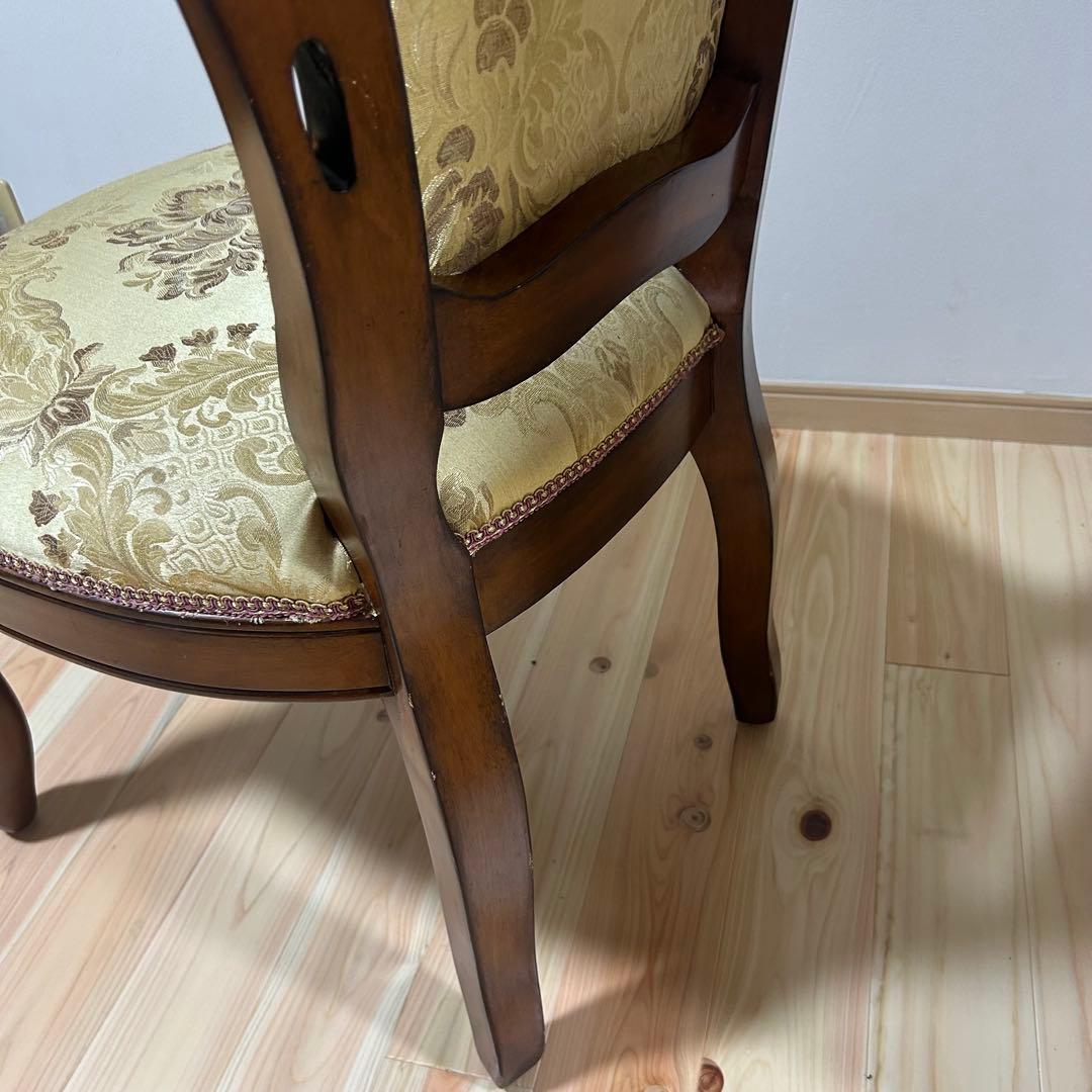 【美品】アンティーク 高級家具　イタリア製 ダイニングチェア　天然木　2脚セット