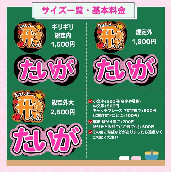 団扇屋さん　ハングル　ボード　パネル　連結　うちわ文字オーダー　蛍光　グリッター