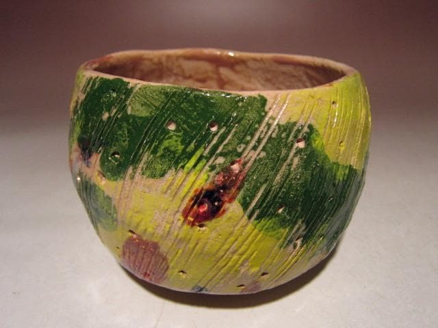 ☆出口仁三郎（大本教教祖）茶碗【福寿】☆見事な景色☆o367