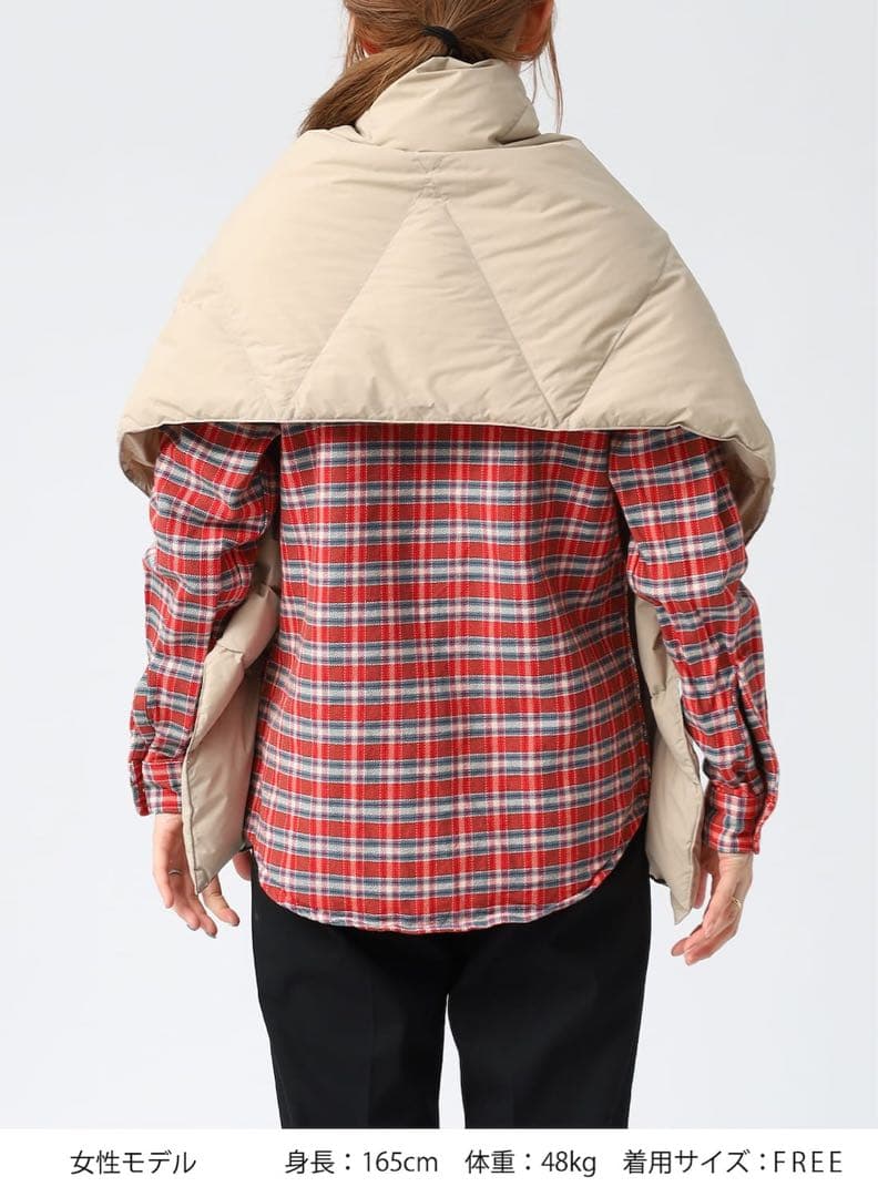 新品 タグ付き NANGA ナンガ ダウンポンチョマフラー ブラック