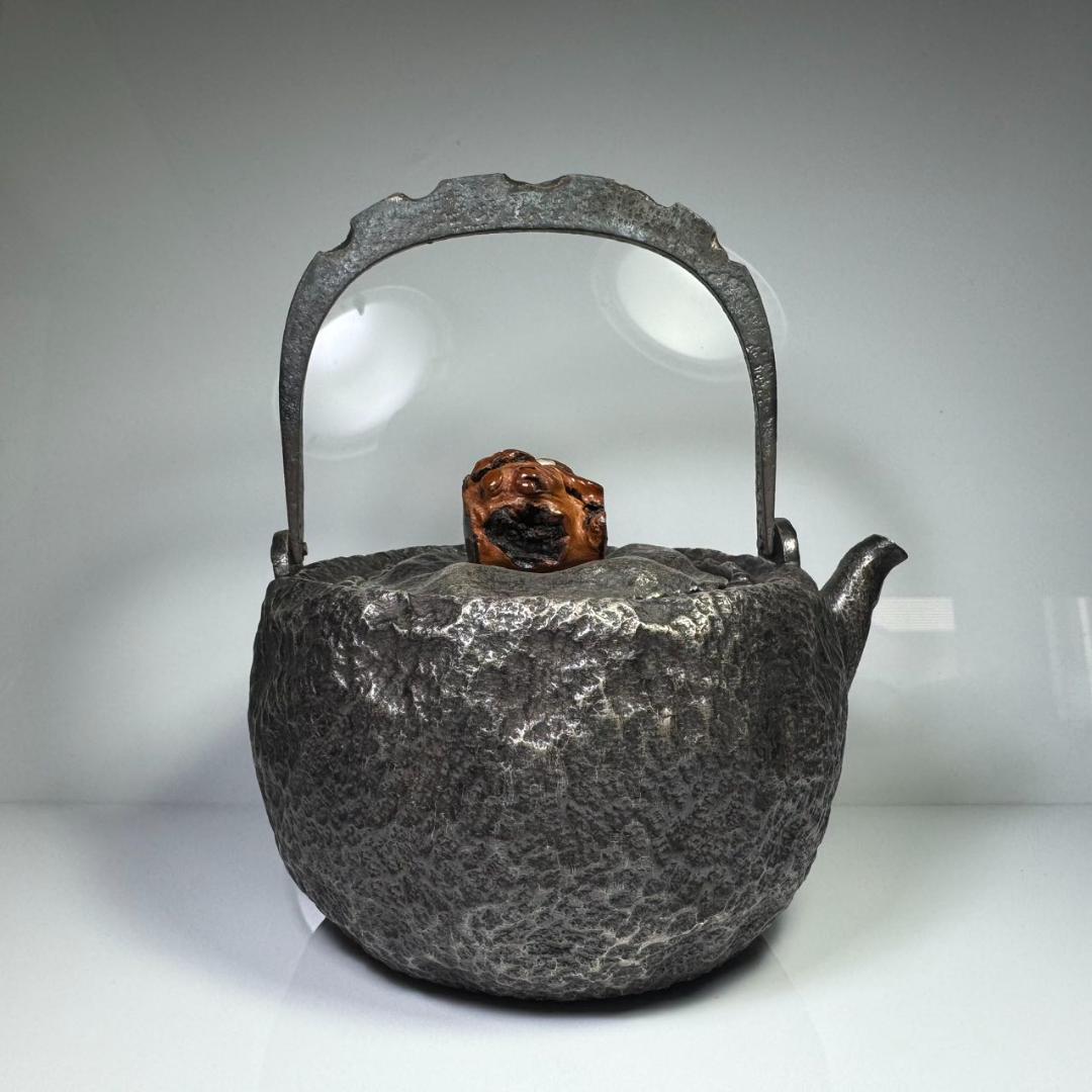 純銀製 木摘 銀瓶 箱付 湯沸 煎茶道具 工芸品 古美術品 純銀保証