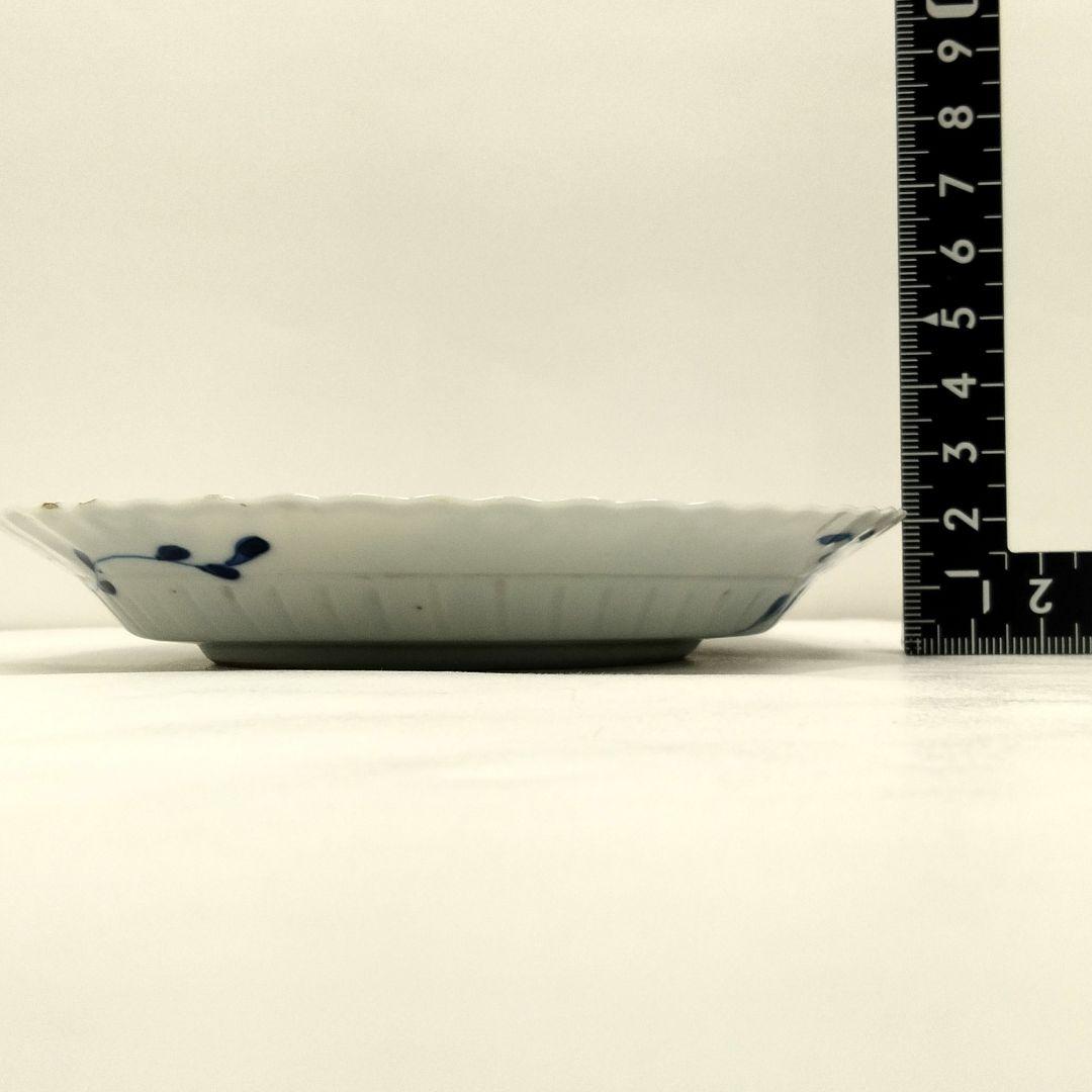 W179-2 清朝期 古染付青花画 小皿 小鉢 在銘 康熈年製 3枚セット　I