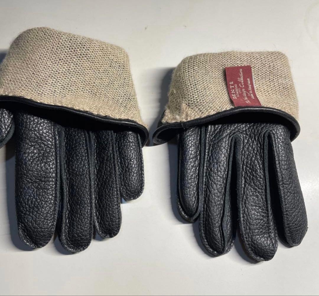 DENTS（デンツ）革手袋　黒　サイズ7　DEERSKIN　ライニング交換済
