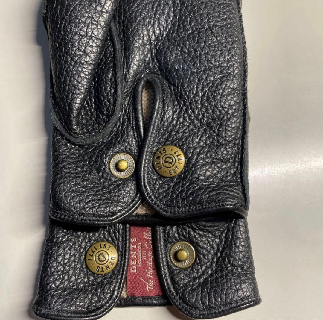 DENTS（デンツ）革手袋　黒　サイズ7　DEERSKIN　ライニング交換済