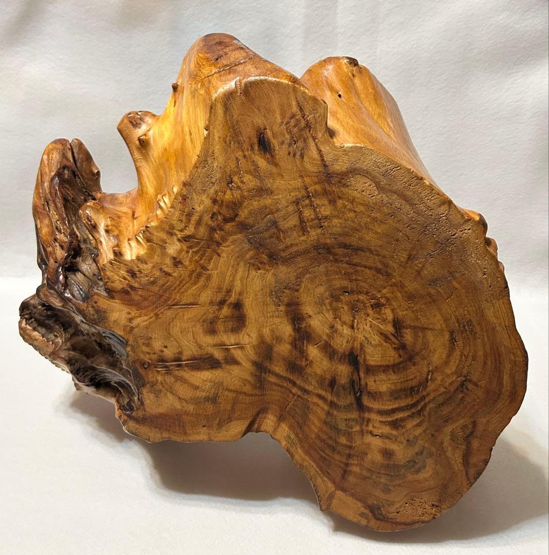 刳り貫き バスケット 籠 くりぬき 木製 工芸 木工芸