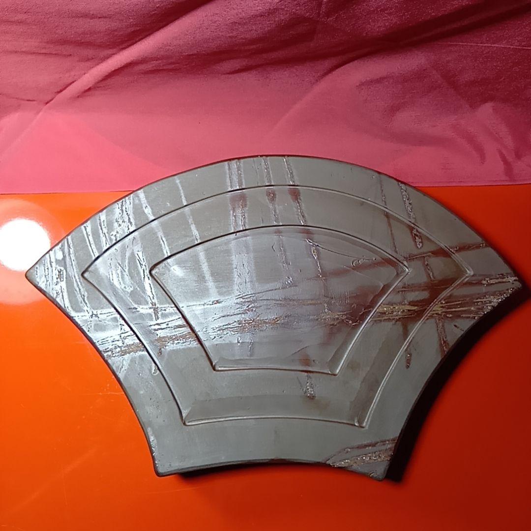 骨董品　備前焼　扇型器　飾り皿　お茶器　菓子皿、扇型皿　極美品