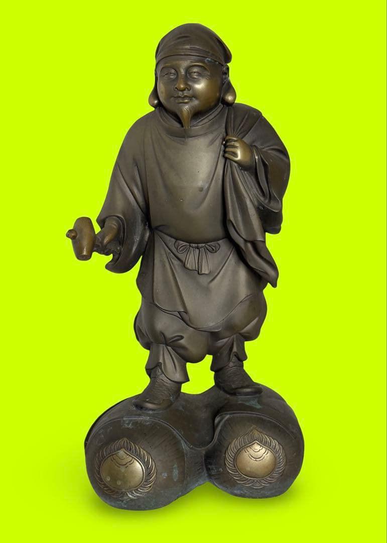 高村光雲作？　ブロンズ立像 笑顔の恵比寿像