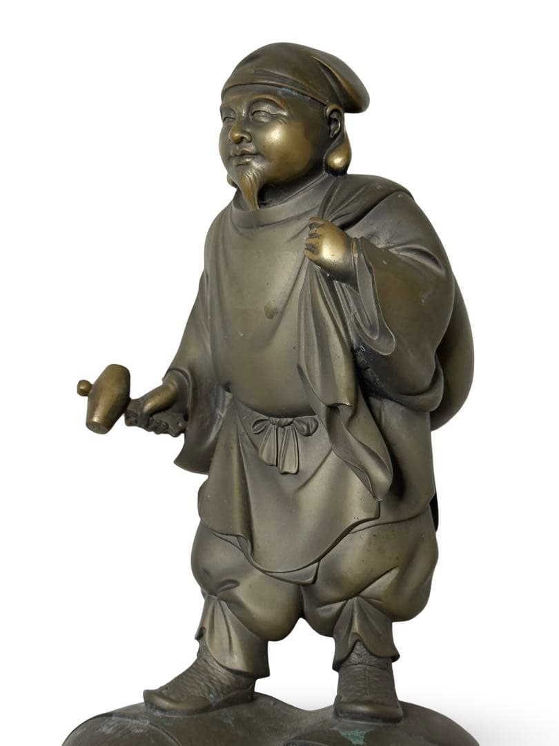 高村光雲作？　ブロンズ立像 笑顔の恵比寿像