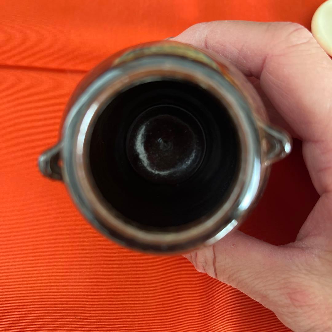 茶道具　膳所焼　陽炎園造　茶入　仕覆付　共箱　美品