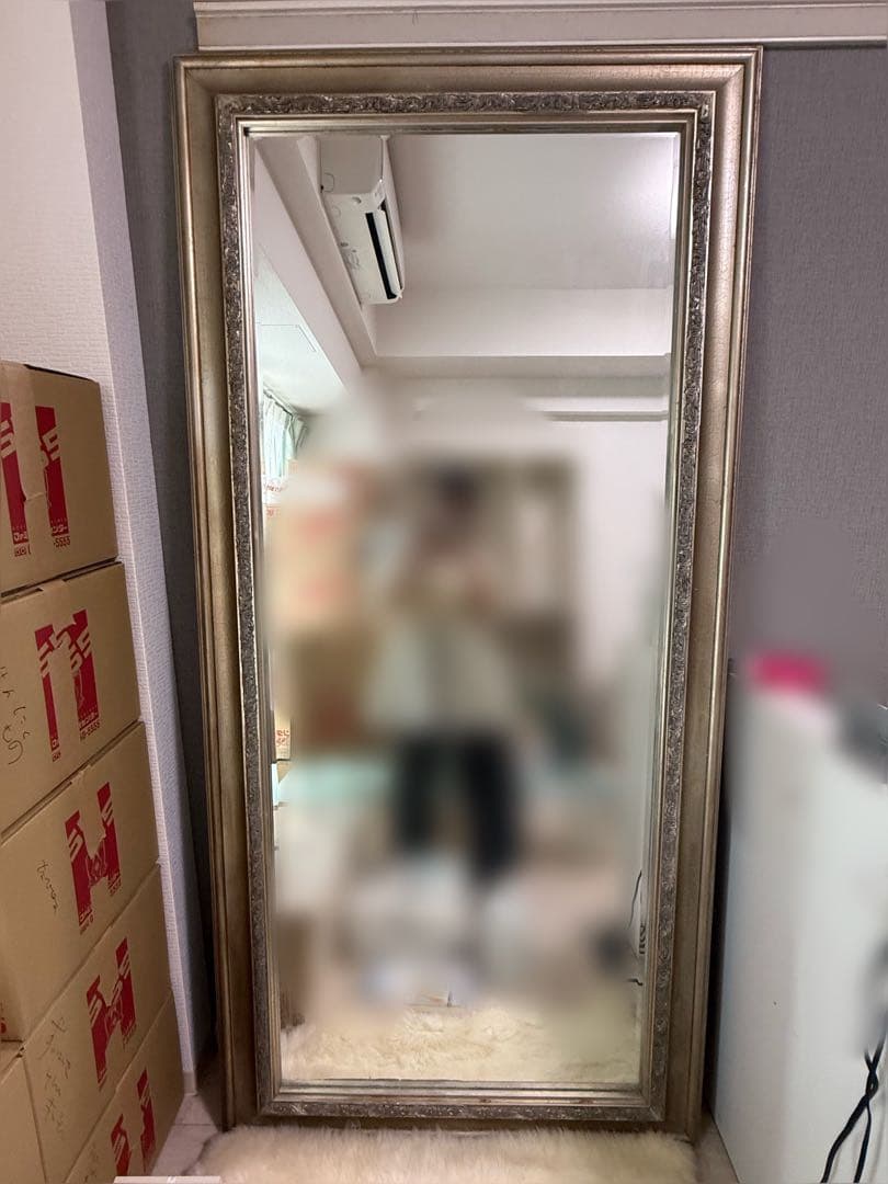 アンティーク調全身鏡 約192cm x 約92cm