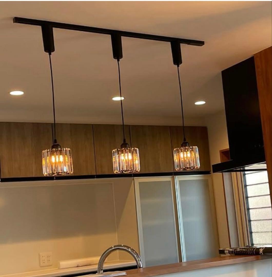 (専用)モダン 3灯ペンダントライト クリア・ブラック