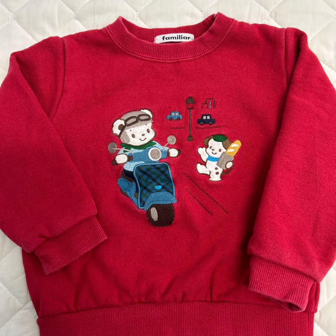 m*様 familiar トレーナー 3点セット　100㎝　乗り物　ファミちゃん