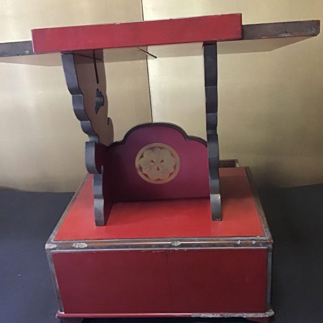 薩摩家紋　朱塗　見台　江戸期