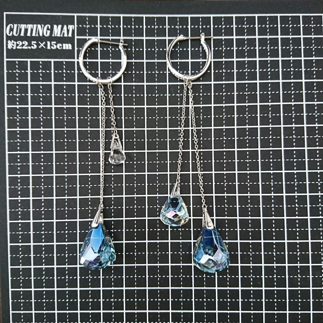 v*v様 購入に責任の持てる方のみSwarovski フープ ドロップアシンメト