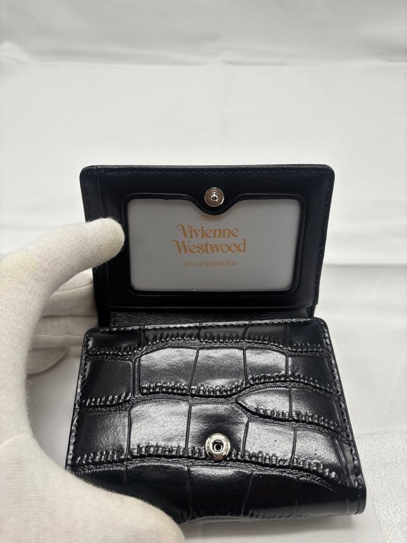 Vivienne Westwood ブラック クロコダイル柄　三つ折り財布