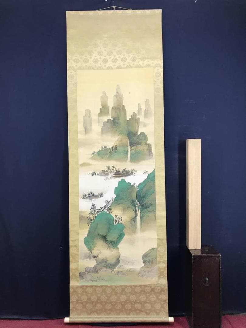 作者不詳/蓬莱山図/山水図/祝事山水図/掛軸/名家伝来/AD-227