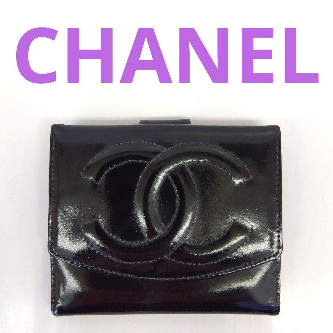 LK04 シャネル ココマーク Wホック財布 シール付き ゴールド金具