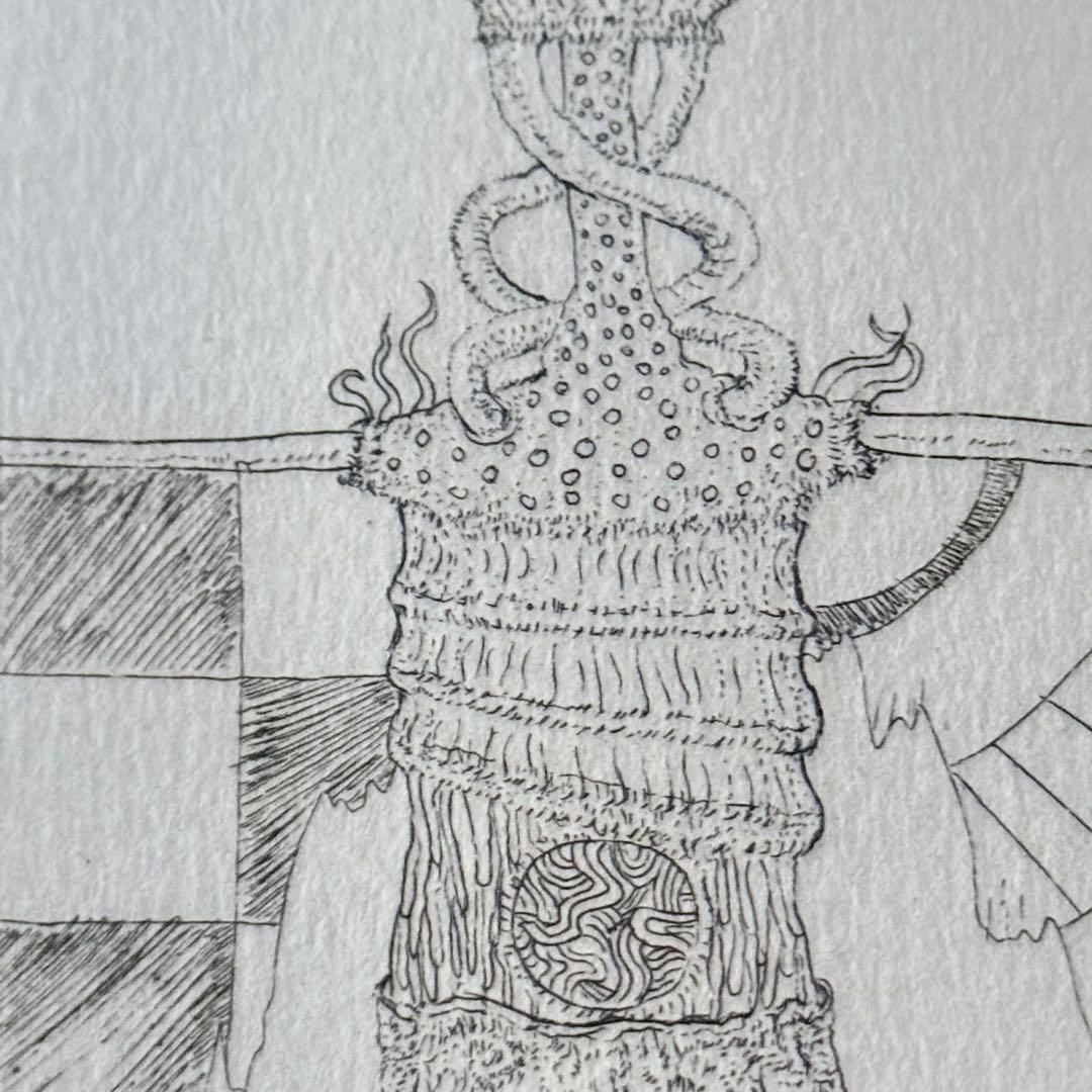 2220様感謝‼️希少‼️能島芳史ウエディング記念作「ツリーマン」銅版画エッチング