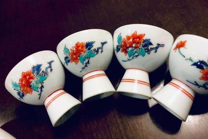 十三代 柿右衛門 錦 草花文 酒器 徳利猪口セット 骨董品