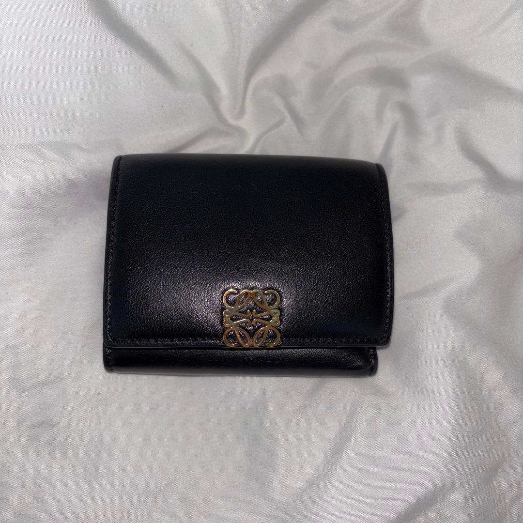 LOEWE ロエベ 財布 ミニ財布 ウォレット ミニウォレット 三つ折財布 黒