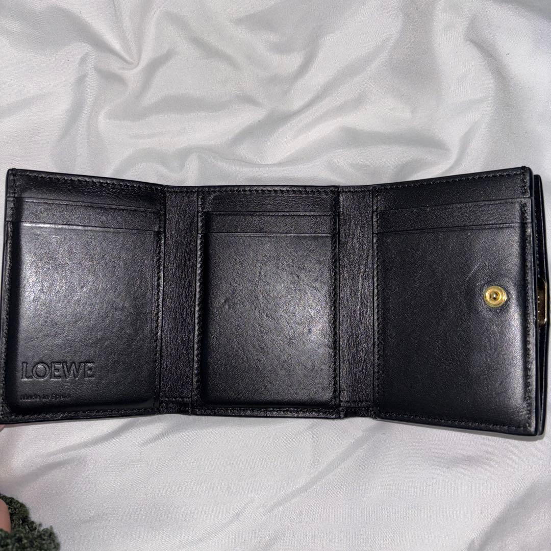 LOEWE ロエベ 財布 ミニ財布 ウォレット ミニウォレット 三つ折財布 黒