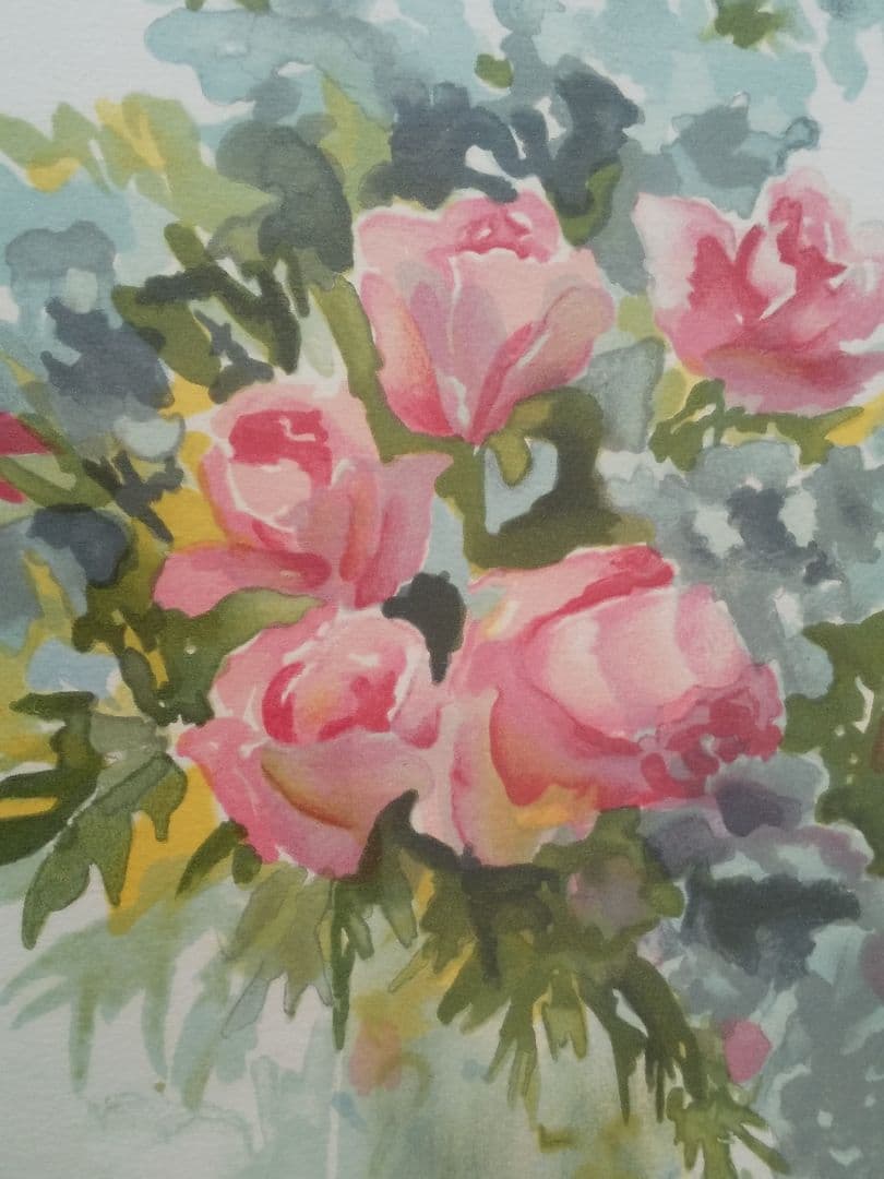 絵画 リトグラフ バラ マリーパラ作