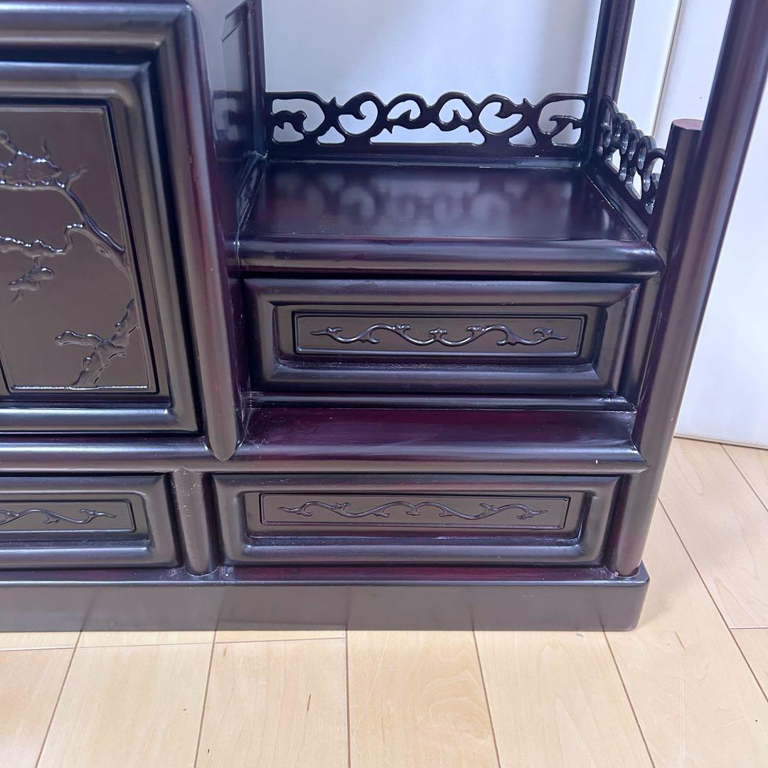 茶棚 茶箪笥 昭和レトロ 古家具 飾棚 古民家　松模様　松文様　吉祥文様