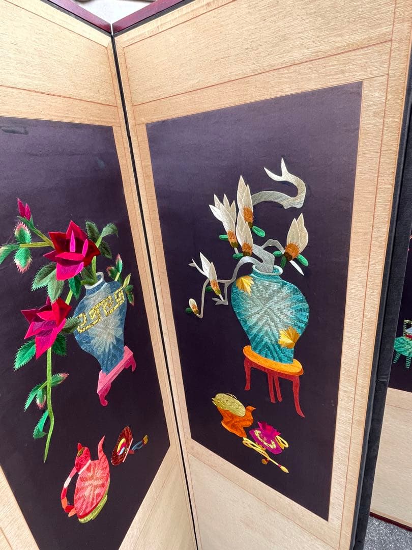 稀少/旧家/時代物/当時物/古美術/屏風/紙本/8曲/古民家/①