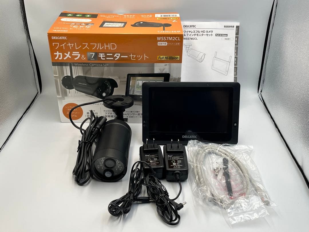 ワイヤレスフルHDカメラ＆7inchモニターセット WSS7M2CL 防犯カメラ